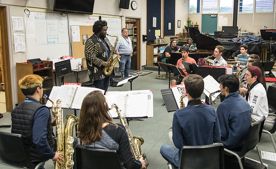Kamasi Washington Jazz clinic with students of Dos Pueblos High School - UCSB Arts & Lectures 2/16/17