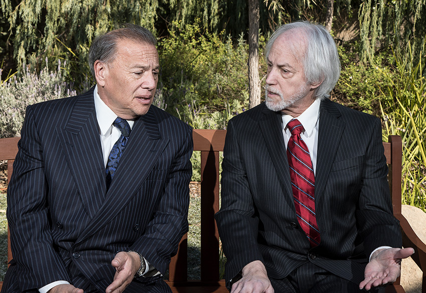 Edward Giron (Andrey Botvinnik) and William Waxman (John Honeyman) - DIJO Productions' "A Walk in the Woods" publicity photo 1/28/17 Oshinski Residence