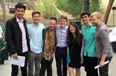 Ojai Music Festival music director Peter Sellars with LA Phil Composer Fellows 6/12/16 Libbey Bowl